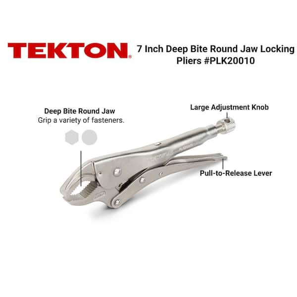 TEKTON 10 in. Indexing Round Jaw Locking Pliers PLK20010 - The