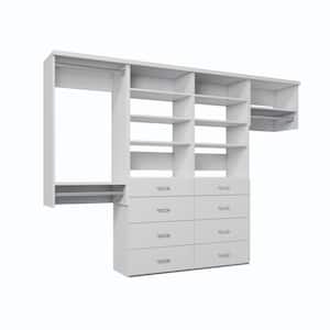 System Drawer Size VIA Closets 96 in. W Natural Oak Reach-in Wall-Mount 3-Rod 8-Slab ...