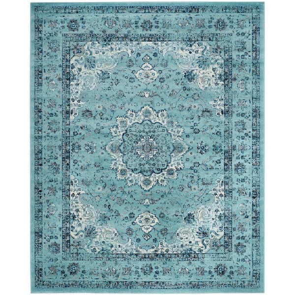 SAFAVIEH Evoke 9 ft. x 12 ft. Light Blue Border Area Rug