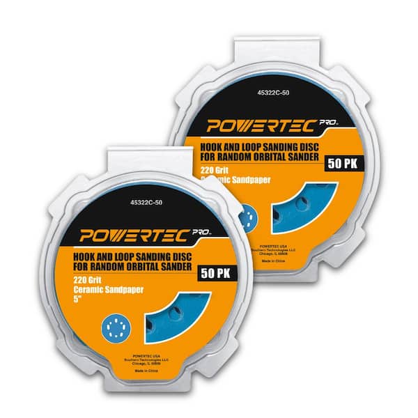 5 in. 220-Grit Ceramic Hook and Loop Orbital Sanding Disc for 5 and 8 Hole Random Orbital Sanders (100-Pack)