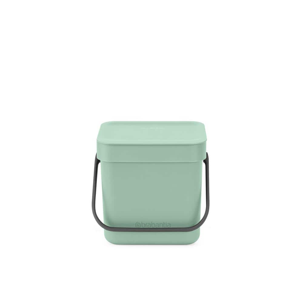 Sort and Go 0.8 Gal. (3 l) Jade Green Plastic Indoor Recycling Bin