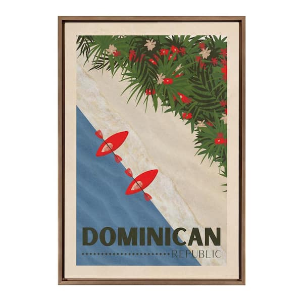 Kate and Laurel Sylvie Travel Poster Dominican Republic by Chay O Framed Canvas Culture Art Print 23 in. x 33 in.