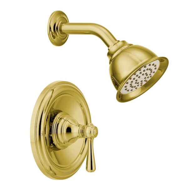 MOEN Kingsley Posi-Temp Single-Handle 1-Spray Shower Faucet Trim Kit in Polished Brass (Valve Not Included)