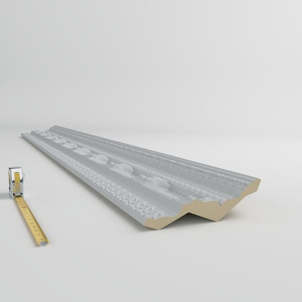 Ekena Millwork Leighton 6.75 in. D x 8.375 in. W x 96 in. L Polyurethane Crown Moulding