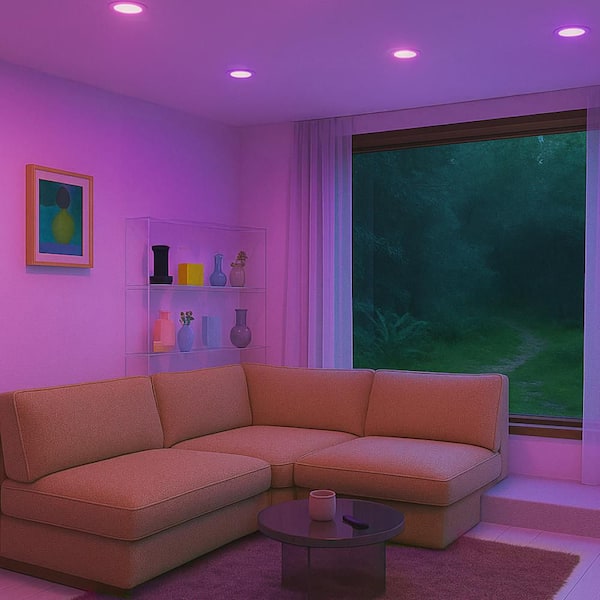 LIFX 6 in. SuperColor Adjustable Smart Retrofit Deep Baffle Recessed Light Trim Kit Downlight LFXR6DB/RGBW/RT