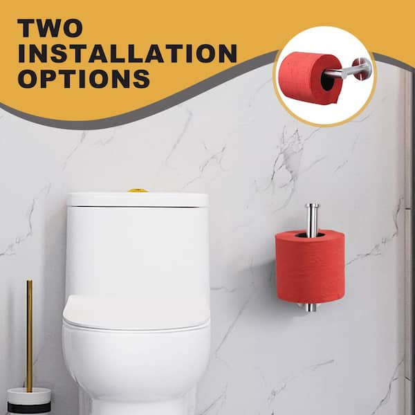 Wall-Mount Single Post Toilet Paper Holder in Brushed Nickel with 2-Pieces