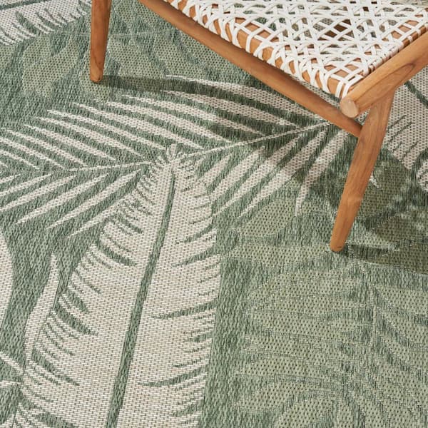 Nourison Garden Oasis Green Ivory 5 ft. x 7 ft. Nature