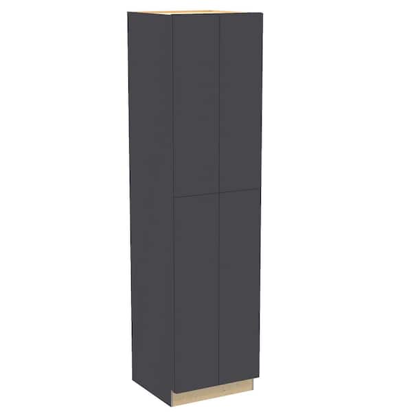 Hargrove 24 in. W x 24 in. D x 96 in. H Assembled Plywood Pantry Kitchen Cabinet in Valiant Onyx with Soft Close