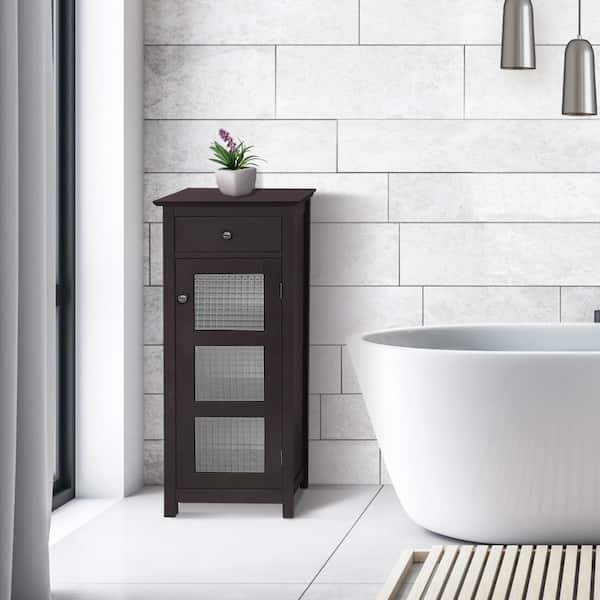 Cape Cod 15 in. W x 36 in. H x 14 in. D Bathroom Linen Storage Floor Cabinet in Espresso