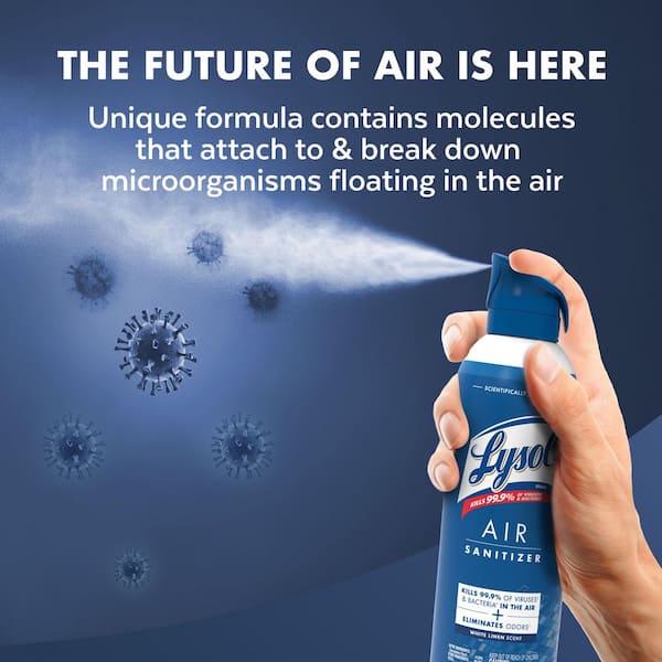 Lysol Air Sanitizer Spray, For Air Sanitization and Odor Elimination, White  Linen, 10 Fl. oz 001920099351