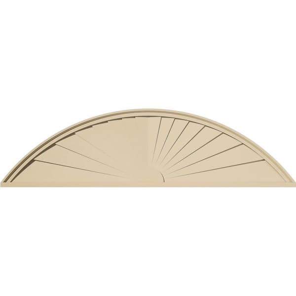 64 in. W x 17 in. H x 2 in. P Segment Arch Sunburst Signature Urethane Pediment, Primed Tan