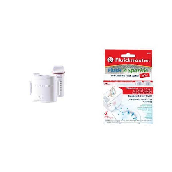 Flush 'n Sparkle Automatic Toilet Cleaning System Bleach and Bleach Refills (2-Pack) Combo