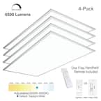 2 ft.x4 ft. 6500 Lumen 600W Equivalent White Dimmable Color Changing CCT Integrated LED Flat Panel Light Troffer(4-Pack)
