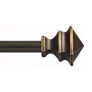 Stella 48 in. - 86 in. Adjustable Single Petite Cafe Curtain Rod 1/2 in. Diameter in Oil Rubbed Bronze with Finials