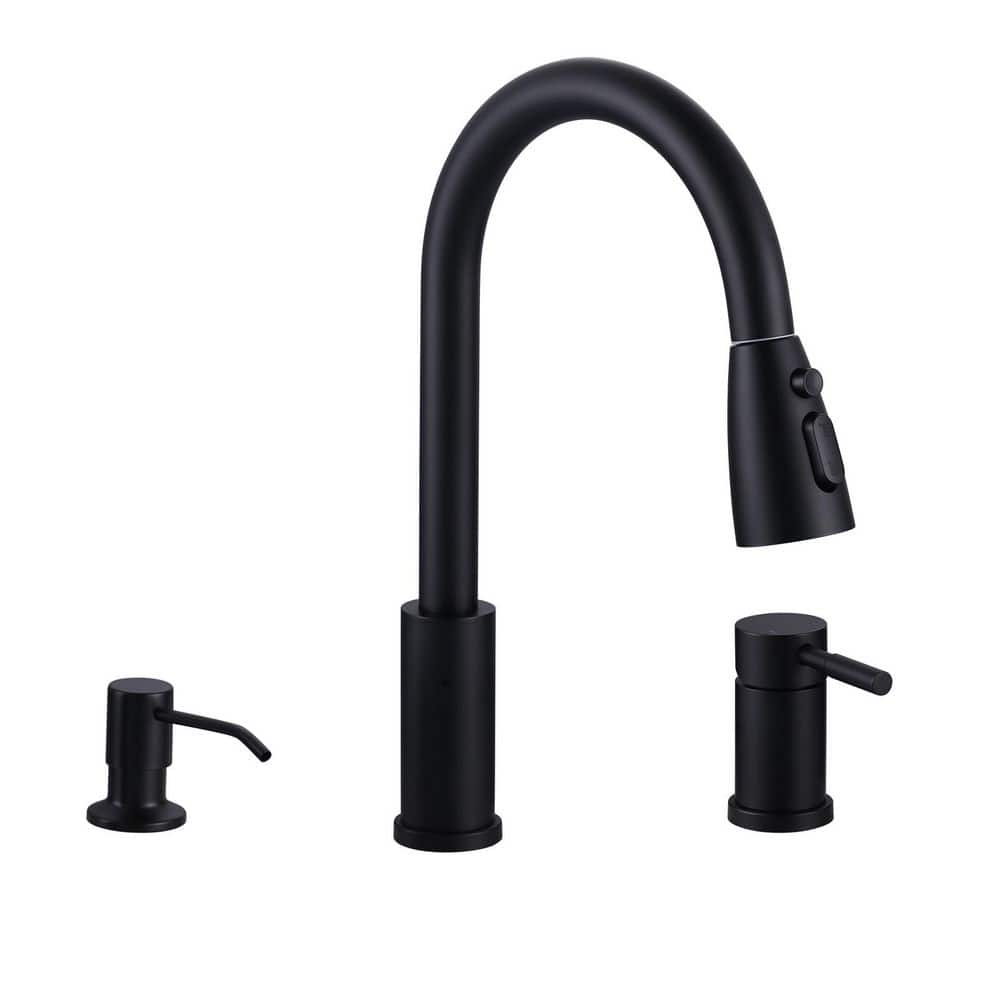IVIGA Separate Single Handle 15 in. H Pull Down Sprayer Kitchen Faucet ...
