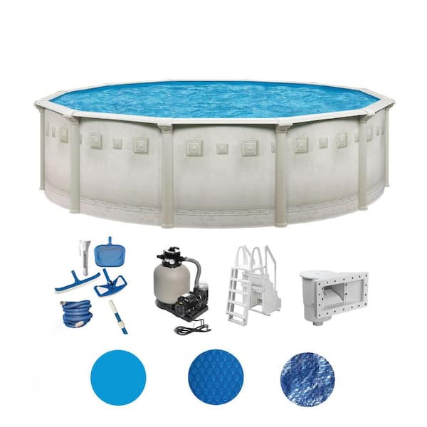 Palisades 18 ft. Round 52 in. Deep Above Ground Hard Sided Deluxe Pool Package