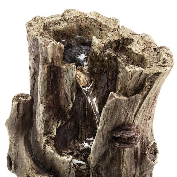 Alpine Corporation - 11 in. Tall Indoor Rainforest Tabletop Fountain with LED Lights