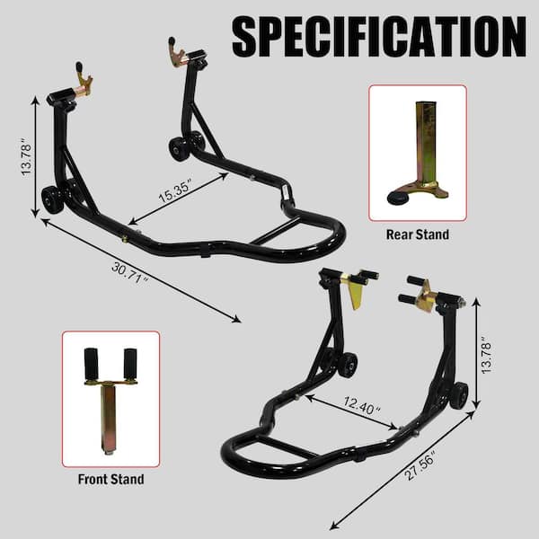 Universal Motorcycle Stand Lift Combo, Front & Rear Wheel Lift