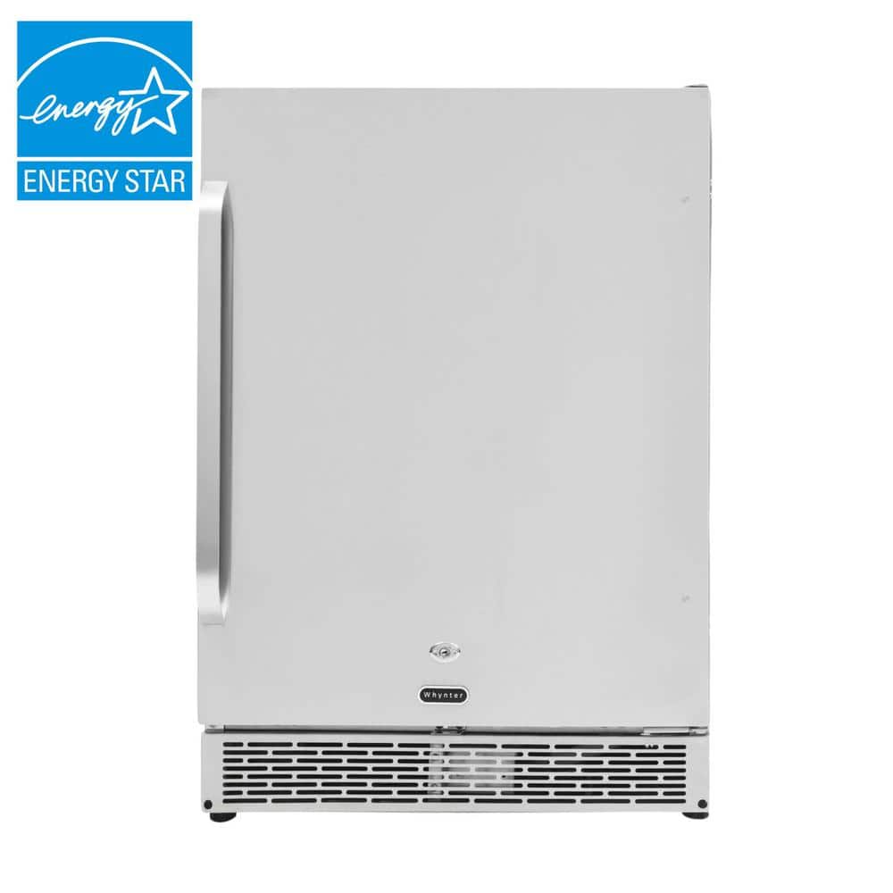 5.3 cu ft Built-In Outdoor/Indoor Refrigerator Cooler 24 in. Stainless Steel 80 Can Freestanding Waterproof Energy Star