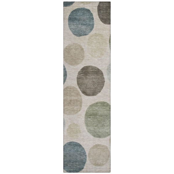 Chantille Machine Washable Indoor/Outdoor Abstract ACN2062 Khaki 2 ft. 3 in. x 7 ft. 6 in. Runner Rug