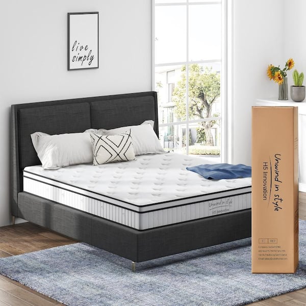 Modern Twin Medium Firm Foam and Spring 10 in. Bed-in-a-Box Mattress for Pressure Relief