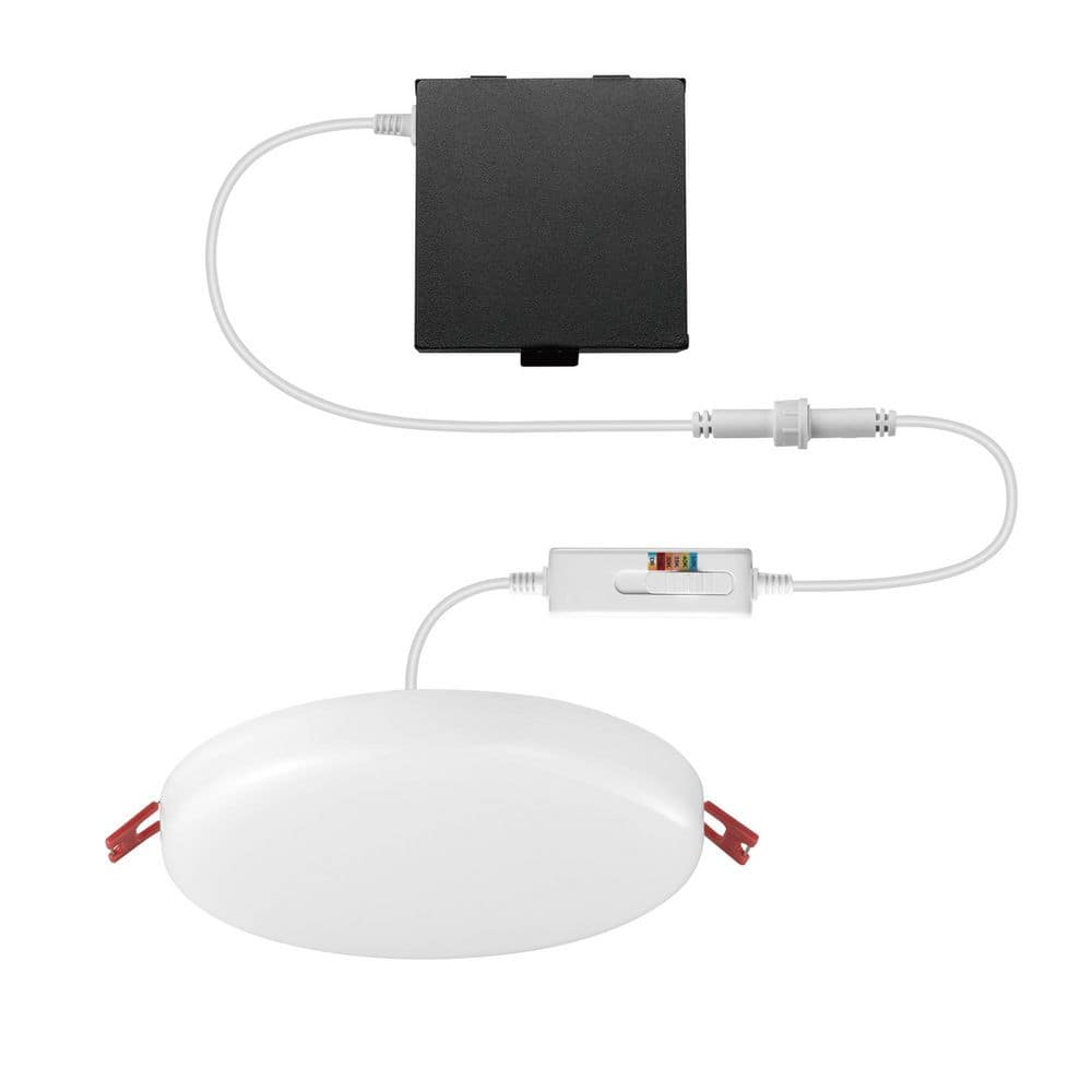 Trimless Integrated LED 6 in Round Adjustable Color Temp Canless Recessed L