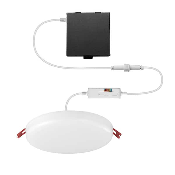 Commercial Electric Trimless Integrated LED 6 in Round Adjustable Color Temp Canless Recessed Light for Kitchen Bathroom Livingroom, White