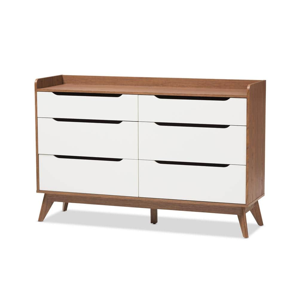 Baxton Studio Brighton 6 Drawer White Dresser 28862 7496 HD The Home   White And Brown Baxton Studio Dressers 28862 7496 Hd 64 1000 