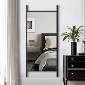 31 in. W x 71 in. H Ladder-Style Solid Wood Framed Mirror in Black