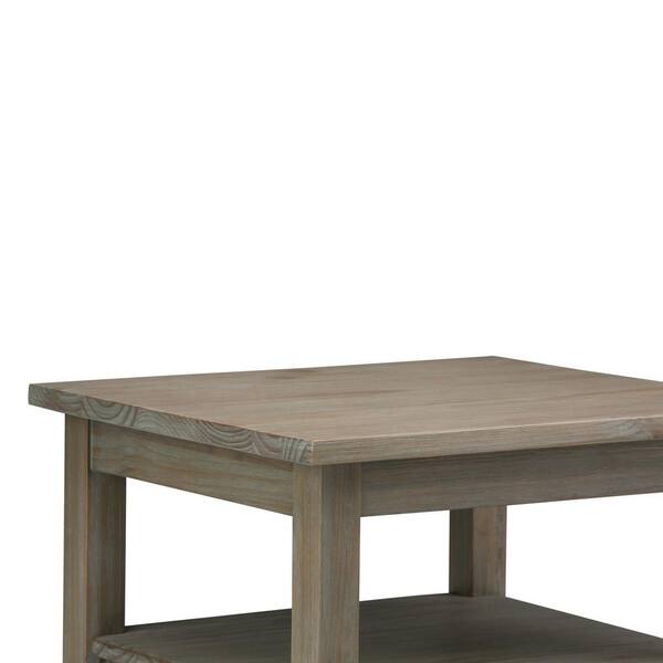 Simpli Home AXWSH002-GR Warm Shaker Solid Wood 20 inch wide Rustic End Side Table in Distressed Grey Ltd.
