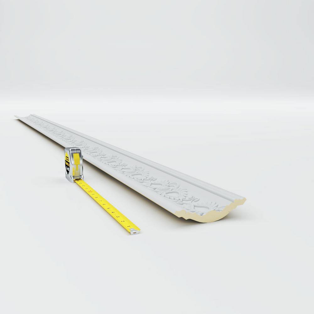 Primed White Polyurethane Geometric Crown Moulding Sample