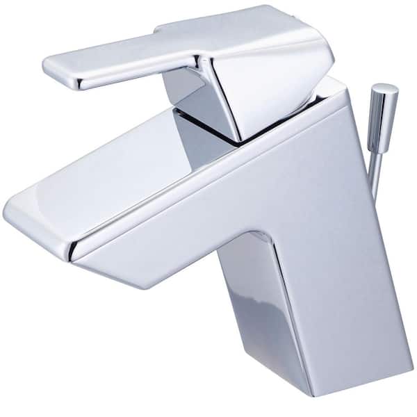 OLYMPIA Single Handle Single Hole Bathroom Faucet with Drain Assembly in Polished Chrome