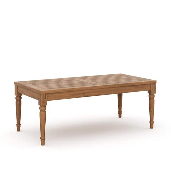 Benjara 47.24 in. Brown Rectangle Wood Coffee Table with Turned Legs