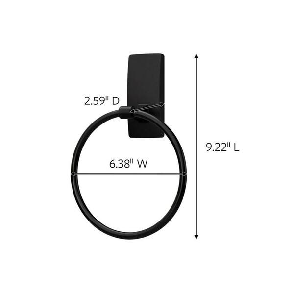 Wall Mounted Towel Ring in Matte Black