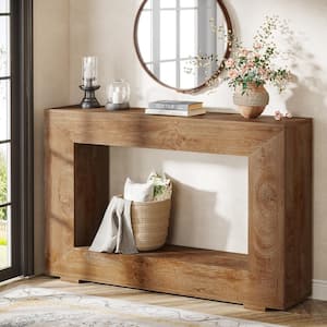 Turrella 47 in. Wood Color Rectangle MDF Console Table with Storage, Accent Table for Living Room, Entrance, Hallway