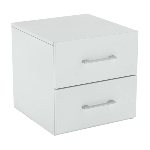 Hillsdale Furniture Sanborn 2-Drawer White Nightstand 15.67 in. H x 15. ...