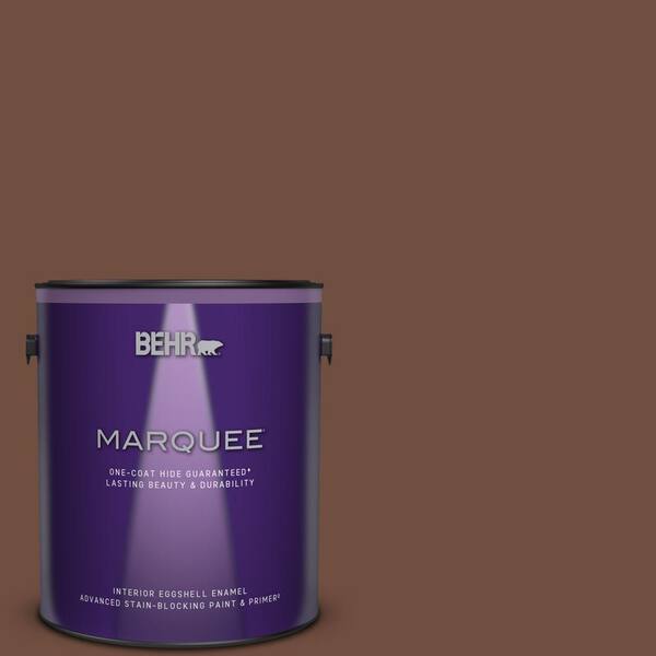 BEHR MARQUEE 1 gal. #N160-7 Brown Velvet One-Coat Hide Eggshell Enamel Interior Paint & Primer