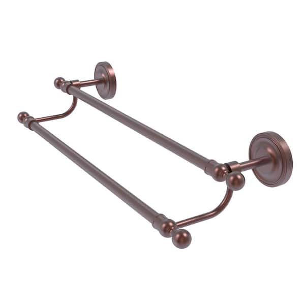 Allied Brass Regal Collection 30 in. Wall Mounted Double Towel Bar in Antique Copper