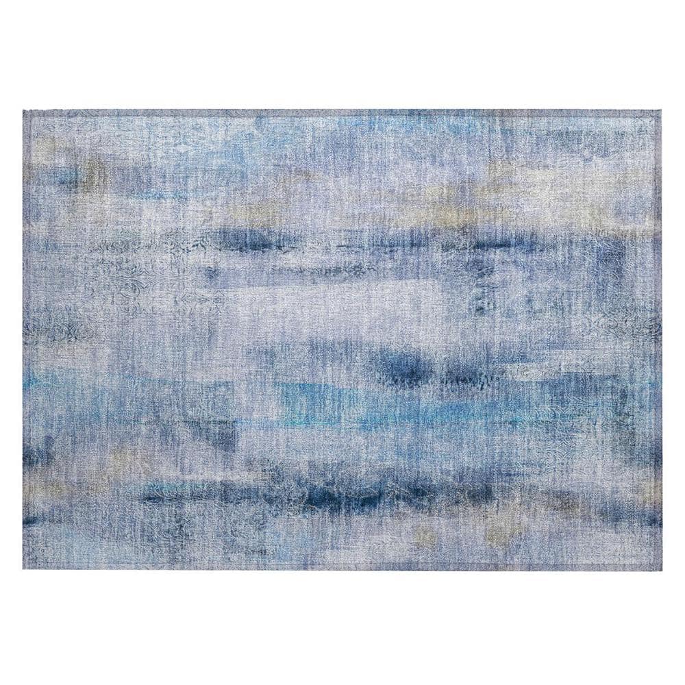 Blue 2 ft. x 3 ft. Woven Border Polyester Rectangle Indoor/Outdoor Area Rug price history on PriceWatchPro