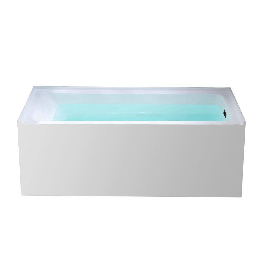 60 in. x 30 in. Heated and Whirlpool Bathtub with Matte Black Right Drain in White price history on PriceWatchPro