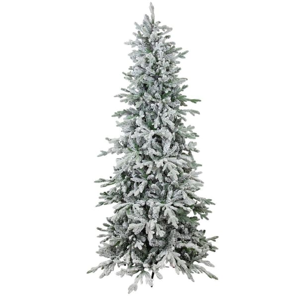 Slim and Stately Artificial Christmas Tree-7 ft. Flocked