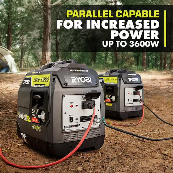 RYOBI 2500-Watt Recoil Start Gas Powered Inverter Generator with