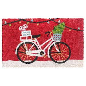 Multi 18 in. x30 in. Machine Tufted Christmas Cycle Doormat