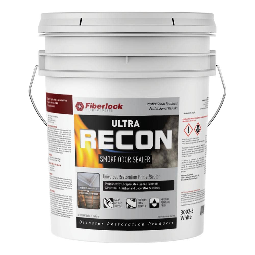 Fiberlock 5 gal White RECON ULTRA Smoke Odor Sealer 3092-5 - The Home Depot