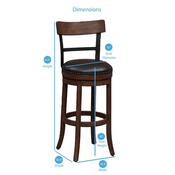 American Woodcrafters Taranto 30 In, What Is The Diameter Of A Bar Stool