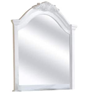 Estrella 41 in. W x 43 in. H Wood Arch Framed White Modern Dresser Mirror