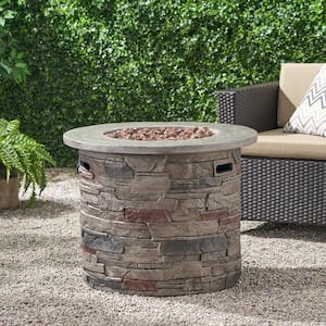 Ophelia 32 in. x 24 in. Circular MGO Propane Outdoor Patio Fire Pit