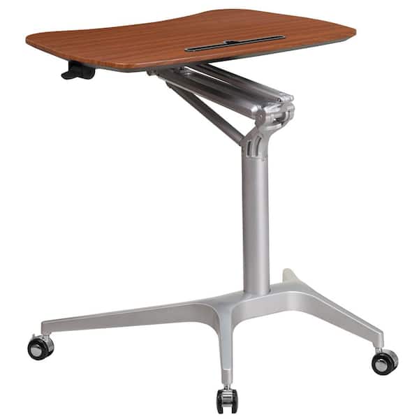 Carnegy Avenue 28.3 in. Rectangular Mahogany Laptop Desks with Adjustable Height