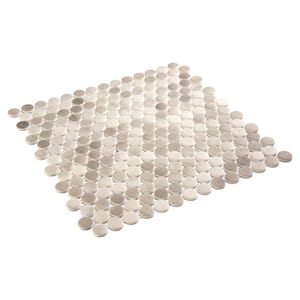 Pixie Nia Gray/Brown/Cream 12-1/8 in. x 12-1/8 in. Penny Round Smooth Glass Mosaic Tile (5.1 sq. ft./Case)