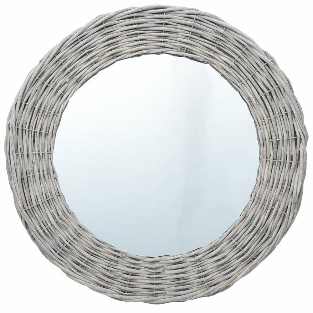 15.7 in. W x 15.7 in. H Round Glass Framed Wall Mount Modern Decor Bathroom